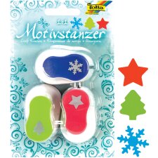 folia Weihnachts-Motiv-Locher klein 3er-Set 1...