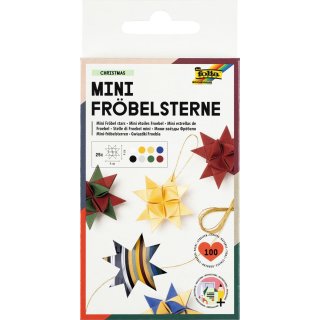 folia Faltpapierstreifen für Mini Fröbelsterne 350 x 10 mm 100 Stück Weihnachtsfarben
