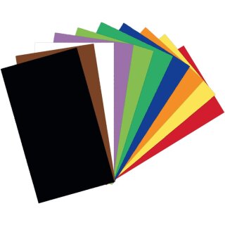 folia Tonkarton (B)500 x (H)700 mm 220 g/qm sortiert in 10 Farben 100 Blatt