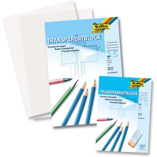 folia Transparentpapier-Block DIN A3 80 g/qm 25 Blatt weiß transparent