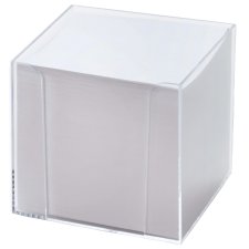 folia Zettelbox Kunststoff glasklar Füllung: weiß