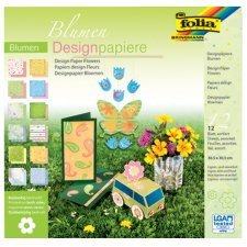 folia Designpapierblock "Blumen" 305 x 305 mm...