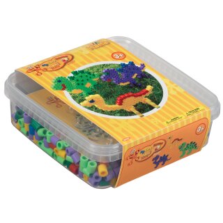 Hama Bügelperlen maxi + Stiftplatte "Dinosaurier" in Box 10,0 mm 600 Bügelperlen
