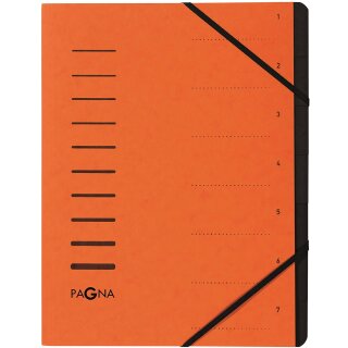 PAGNA Ordnungsmappe "Sorting File" 7 Fächer orange