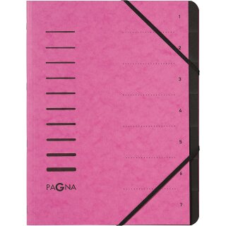 PAGNA Ordnungsmappe "Sorting File" 7 Fächer dunkelrosa