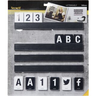 Securit Buchstabenleiste LETTER SHELF schwarzes Holz