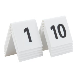 Securit Tischnummernset 1 - 10 weiß Acryl