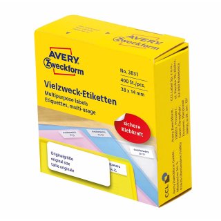 AVERY Zweckform Vielzweck-Etiketten 38 x 14 mm Spender weiß 400 Etiketten