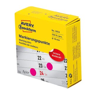 AVERY Zweckform Markierungspunkte 19 mm magenta Spender 250 Stück