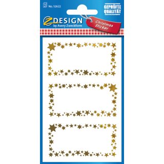 AVERY Zweckform ZDesign Weihnachts-Sticker "Sterne" 2 Blatt à 3 Sticker