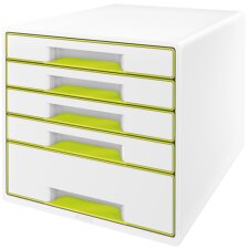 LEITZ Schubladenbox WOW CUBE 5 Schübe perlweiß/blau