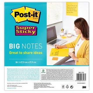 Post-it Super Sticky Big Notes 279 x 279 mm ultragelb 30 Blatt