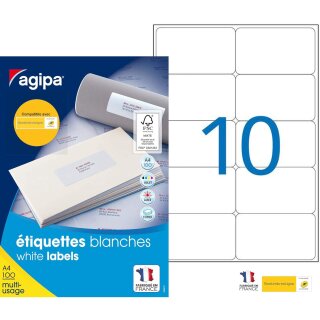agipa Universal-Etiketten 99,1 x 57 mm weiß 1.000 Etiketten