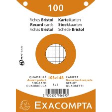 EXACOMPTA Karteikarten DIN A5 kariert farbig sortiert 100...