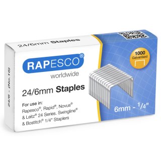 RAPESCO Heftklammern 24/6 mm verzinkt 1.000 Stück