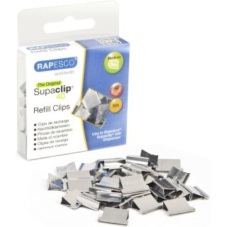 RAPESCO Dokumentenclips Supaclip 40 Edelstahl 50 Stück