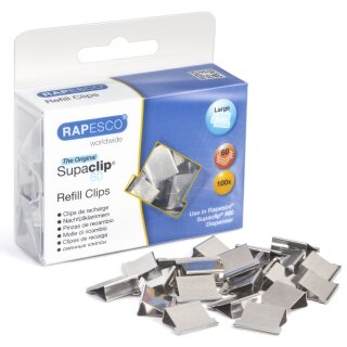 RAPESCO Dokumentenclips Supaclip 60 Edelstahl 100 Stück