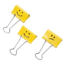 RAPESCO Foldback-Klammern (B)19 mm gelb Emoji 20 Stück