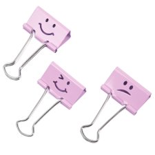 RAPESCO Foldback-Klammern (B)32 mm rosa Emoji 20 Stück