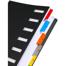 extendos Pultordner DIN A4 1-7 7 Fächer schwarz