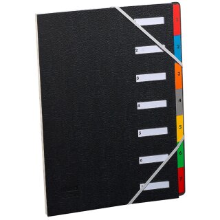 extendos Pultordner DIN A4 1-12 12 Fächer schwarz