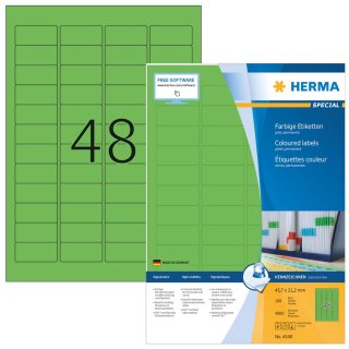 HERMA Universal-Etiketten SPECIAL 45,7 x 21,2 mm grün 4.800 Etiketten