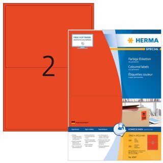 HERMA Universal-Etiketten SPECIAL 199,6 x 143,5 mm rot 200 Etiketten