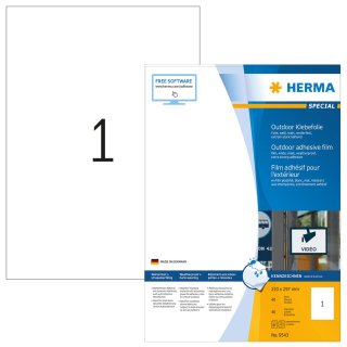HERMA Outdoor Folien-Etiketten SPECIAL 210 x 297 mm weiß 40 Etiketten