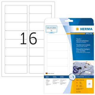HERMA Namens-Etiketten SPECIAL 88,9 x 33,8 mm weiß 320 Etiketten
