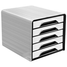 CEP Schubladenbox Smoove 5 Schübe weiß / schwarz