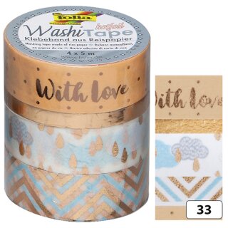 folia Deko-Klebeband Washi-Tape Hotfoil Rosegold II 4 Rollen