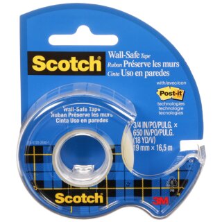 Scotch Klebefilm "Wall-Safe" im Handabroller 19 mm x 16,5 m