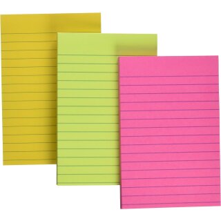 Post-it Haftnotizen Super Sticky Notes liniert 101 x 152 mm 3 Blöcke á 75 Blatt