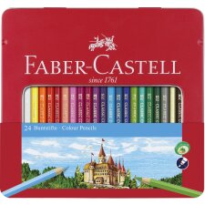 FABER-CASTELL Hexagonal-Buntstifte CASTLE 48er Metalletui