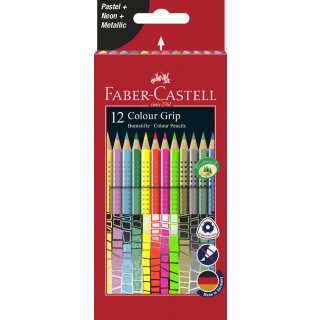 FABER-CASTELL Dreikant-Buntstifte Colour GRIP 12er Etui