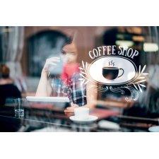 Securit Fensterschablonen-Set WINDOODLE Motiv: Coffee-Shop