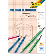 folia Millimeterpapier-Block DIN A4 80 g/qm 25 Blatt