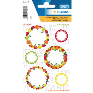 HERMA Deckeletiketten HOME "New Look Obst I" 3 Blatt à 6 Sticker