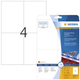 HERMA Folien-Etiketten SPECIAL 105 x 148 mm weiß 40 Etiketten