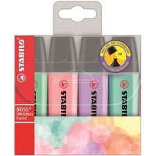 STABILO Textmarker BOSS ORIGINAL Pastel 4er PET-Etui