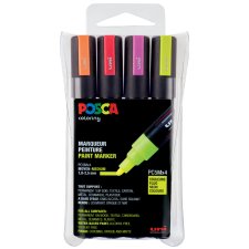 POSCA Pigmentmarker POSCA PC-5M 4er Box neonfarben