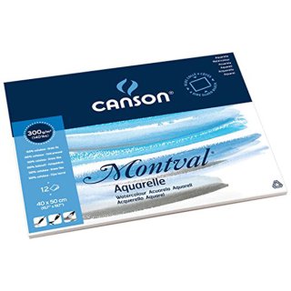CANSON Aquarellblock "Montval" rundum geleimt 400 x 500 mm 12 Blatt