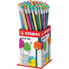 STABILO Bleistift Pencil 160 mit Radierer 72er Display