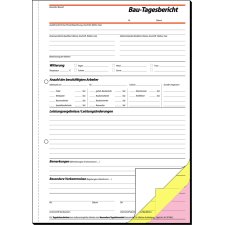 sigel Formularbuch "Bautagebuch" A4 + GRATIS Zollstock 3 x 40 Blatt