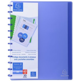 EXACOMPTA Sichtbuch DIN A4 30 Hüllen blau-transluzent