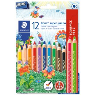 STAEDTLER Dreikant-Buntstift Noris Club super jumbo 10+2