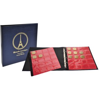 EXACOMPTA Sammel Ringbuch für 100 Souvenir Medaillen blau
