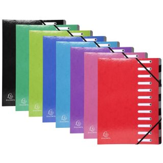 EXACOMPTA Ordnungsmappe Iderama 12 Fächer farbig sortiert 8 Stück (Preis pro Mappe)