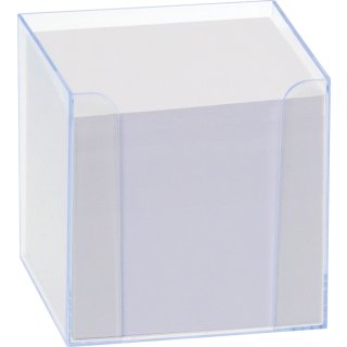 folia Zettelbox "Luxbox" mit Leuchtkanten blau bestückt 800 Blatt