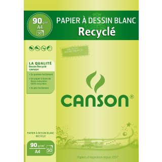 CANSON Malblock Recycling DIN A4 90 g/qm 50 Blatt